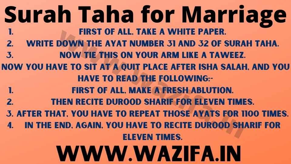 Surah Taha for Marriage - Best Wazifa for Love Marriage